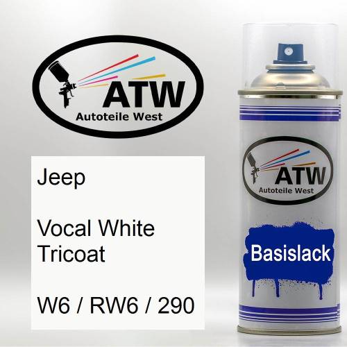 Jeep, Vocal White Tricoat, W6 / RW6 / 290: 400ml Sprühdose, von ATW Autoteile West.
